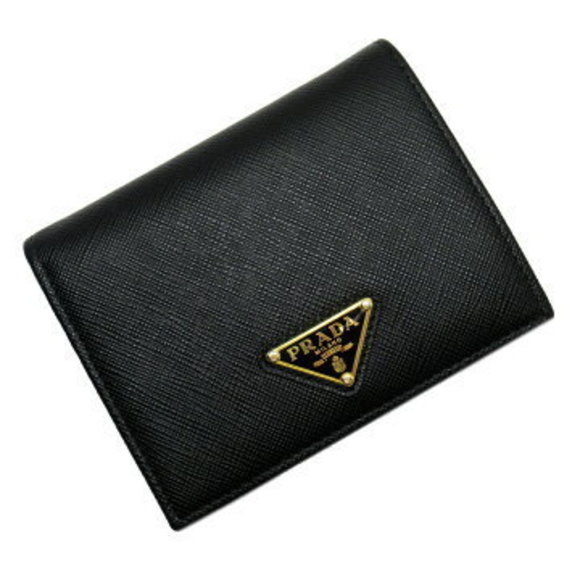 Prada Wallet triangle black Saffiano leather - Picture 1 of 3
